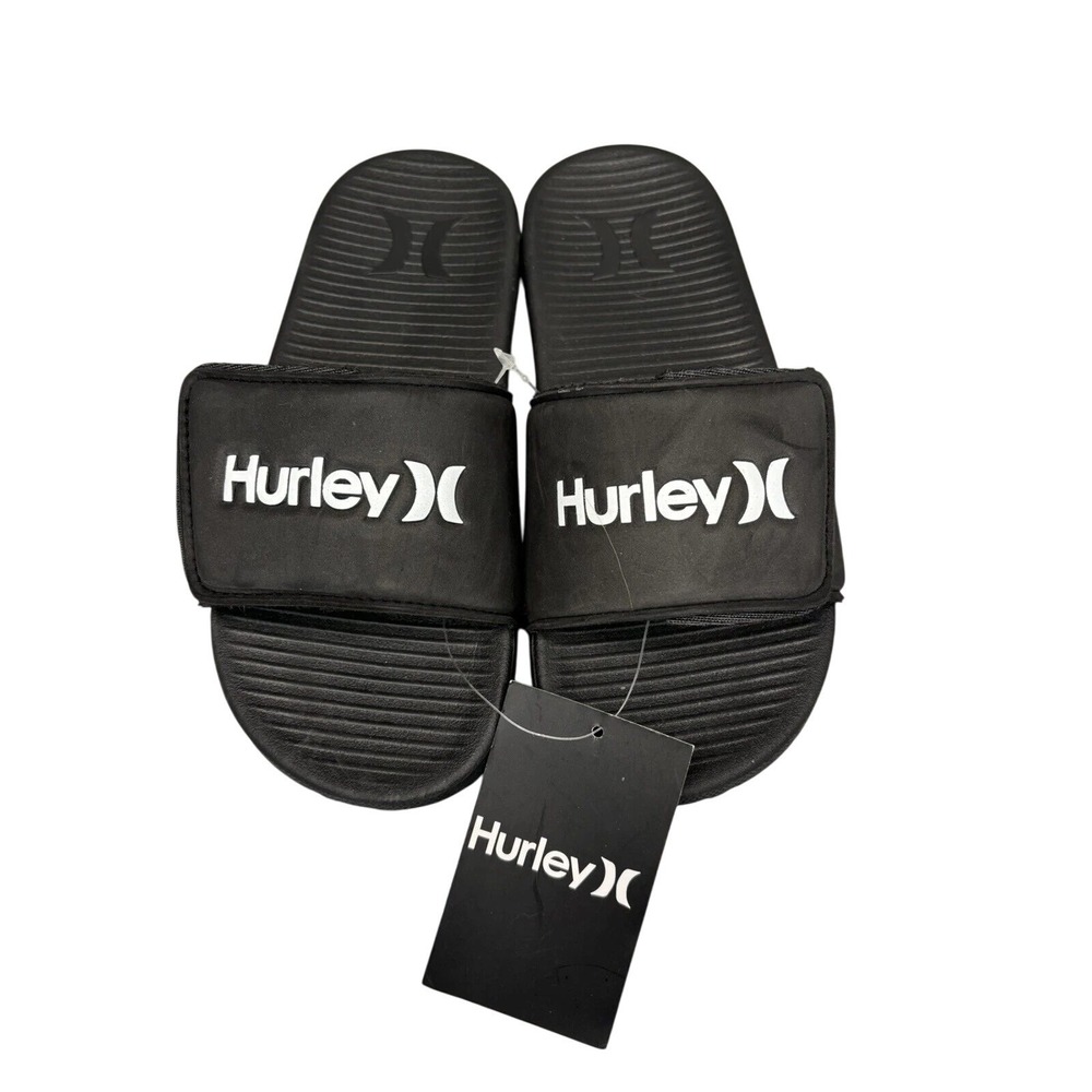 Hurley Kids Black Slide Sandals Cushioned Slip On Sz 1 / #S8210 - Picture 4 of 4